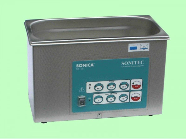 Bain compact à ultrasons SONITEC 4,5 litres, températures de contrôle : 40°C, 50°C ou 60°C, 2400ETH