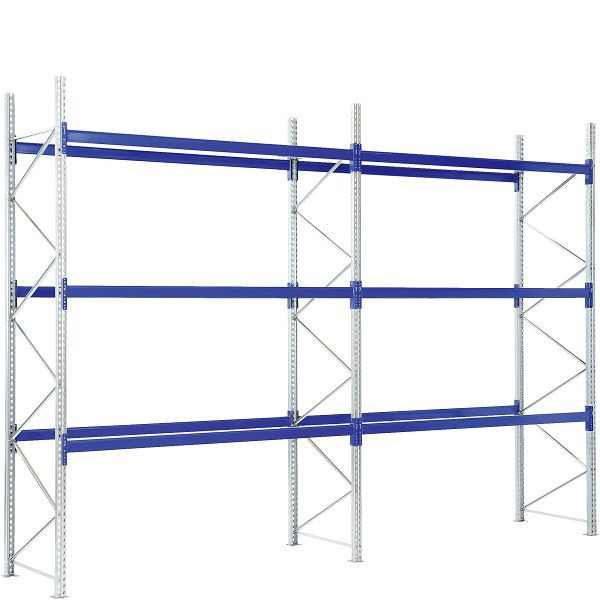 Jeu de rayonnages à palettes BITO /P1 4505/1100/5800 K-rack 3 niveaux 600 RAL5010 non monté, C0710-0402
