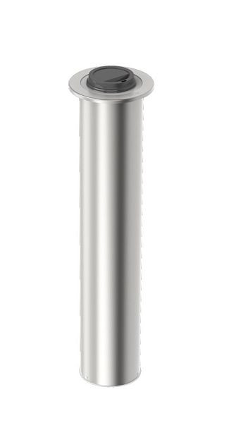 Lölsberg distributeur de couvercles en acier inoxydable longue installation sur comptoir, diamètre du couvercle environ 79-90 mm, longueur du tube environ 600 mm, y compris jeu d'anneaux en silicone, 990 012