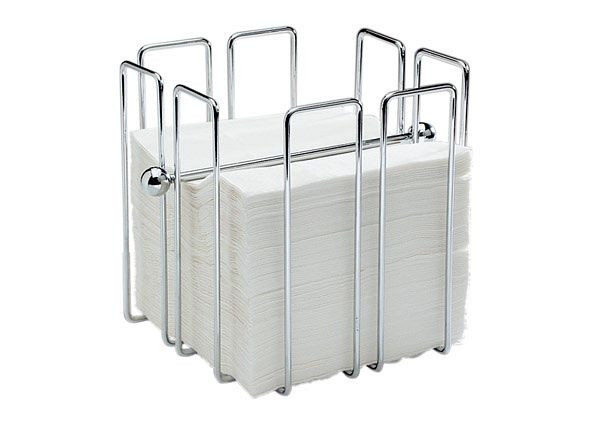 APS Porte-serviettes -WIRE-, 19 x 19 cm, hauteur : 19 cm, métal chromé, pour 150 serviettes pliées 1/4, poids compris, 11765