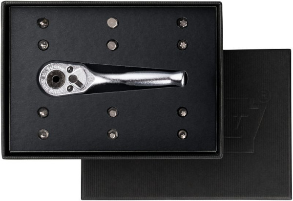 Cliquet réversible Hazet, acier massif, pour embouts, 6 pans 6,3 (1/4 pouce), 863MB