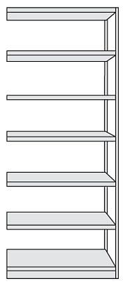 Kerkmann étagère de bureau complète Progress 500, L 960 x P 300 x H 2250 mm, gris clair, 50945111