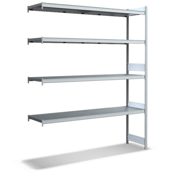 BITO grand kit d'extension d'étagère /350kg 2499x2016x524 étagère à 4 niveaux galvanisée, C1256-0022