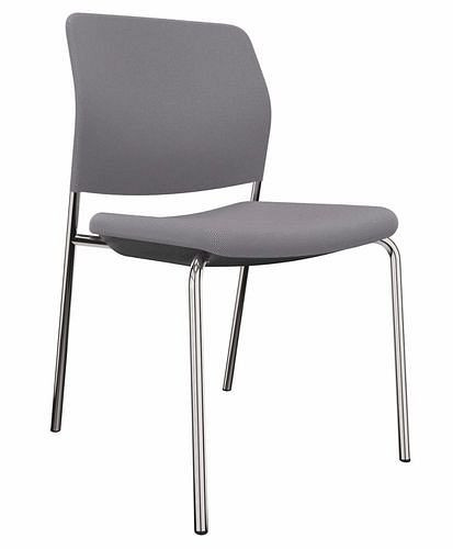 DENIOS chaise visiteur Cay, à quatre pieds, empilable, gris, 292439