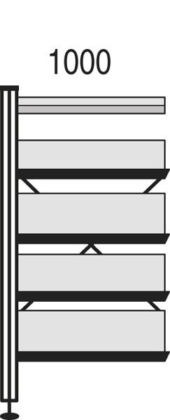 Étagère de bibliothèque Kerkmann Libra, L 1000 x P 300 x H 1930 mm, hêtre, 52133252