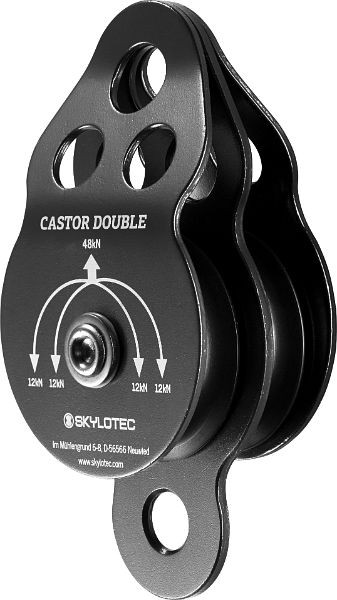 Double poulie Skylotec avec oeillet CASTOR DOUBLE, mousqueton 2,5 m FS90, H-202