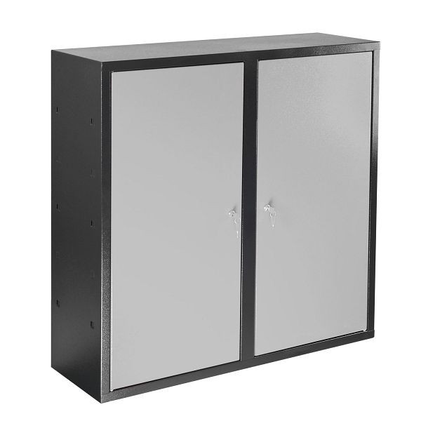 Armoire murale ADB 2 portes, avec 4 étagères, gris anthracite/gris clair, avec paroi perforée, 40855