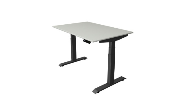Table assis/debout Kerkmann Move 4, L 1200 x P 800 mm, réglable en hauteur électriquement de 640 à 1290 mm, gris clair, 10080411