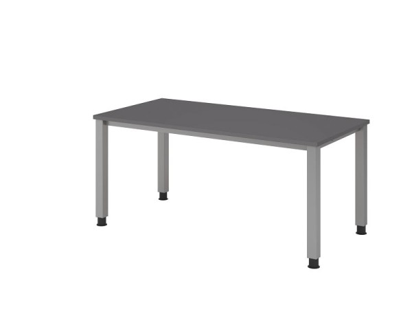 Bureau Hammerbacher 4 pieds carré 160x80cm graphite, forme rectangulaire, VQS16/G/S