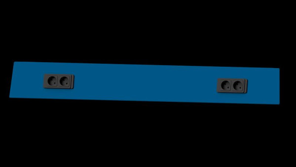 Structure du système de canaux d'énergie des établis ANKE, 1190 x 64 x 150 mm, RAL 5010, double prise droite et gauche, 970.052