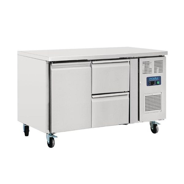 Comptoir réfrigéré Polar 1 porte avec 2 tiroirs 282L, GD873