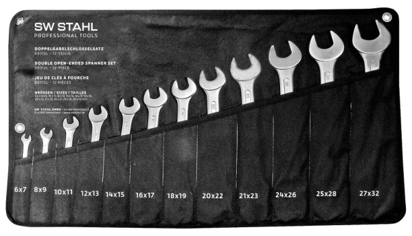 Jeu de clés à fourche double SW-Stahl, 6-32 mm, 12 pièces, 00312L