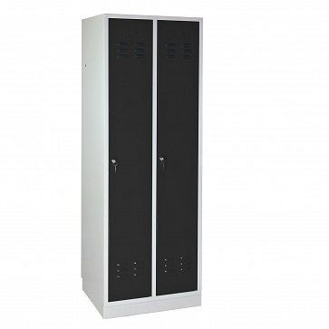 Casier / armoire ADB "Regular" 2 portes, dimensions (HxLxP) : 1780x600x500 mm, couleur du corps : gris clair (RAL 7035), couleur de la porte : anthracite (RAL 7016), 40890