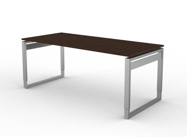 Bureau Kerkmann avec structure en fer, forme 5, L 1800 x P 800 x H 680-820 mm, wengé, 11407251