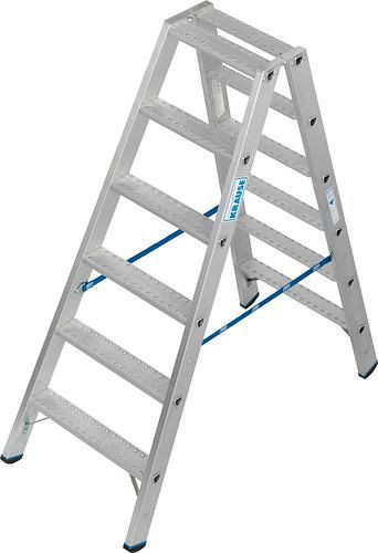 Escabeau Krause en aluminium, accessible des deux côtés, 2 x 6 marches R 13, 307627