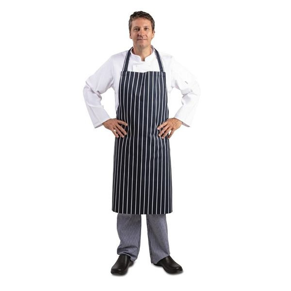 Whites bavette tablier bleu et blanc rayé long, A662 supplémentaire