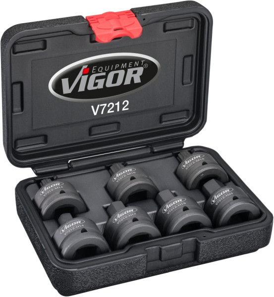 Jeu d'embouts de tournevis pour clé à chocs VIGOR, nombre d'outils : 7, V7212