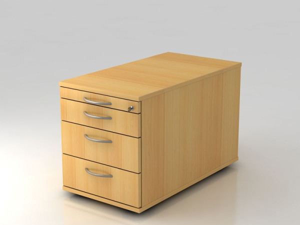 Conteneur roulant Hammerbacher 80cm, 3 tiroirs, poignée étrier en hêtre, 42,8x51,2x80 cm, 1/2/3/3 HE, VTC30/6/6/BM
