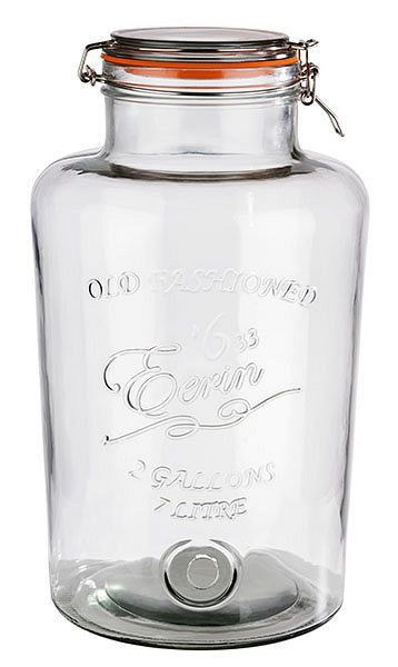 Verre APS pour distributeur de boissons, Ø 19 cm, hauteur : 36,5 cm, 7 litres, verre, avec couvercle pivotant -OLD FASHIONED-, 10411