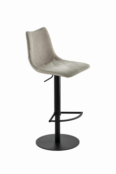 Mayer Sitzmöbel , structure thermolaquée noire, coque d'assise rembourrée avec matelassage en losanges, gris clair, 1375_03_544