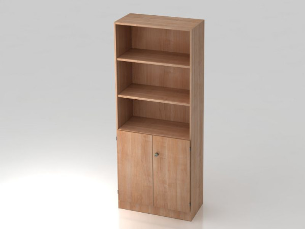 Armoire Hammerbacher 5OH, portes 2OH, panneau de base, poignée rayée noyer/noyer, 80x42x200,4 cm (LxPxH), V6770/N/N/SG