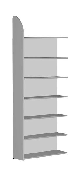 Kerkmann DANTE étagère 2600 x 1000 mm avec paroi arrière, 7 étagères, gris clair, 50986111