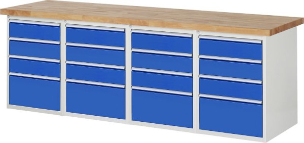 Etabli RAU série 7000 - modèle 7510-5, L2500 x P700 x H890 mm, base système L2500 x P650 x H850 mm, 03-7510A5-257B4M.11