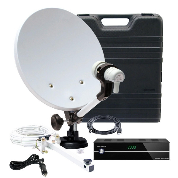 Système satellite de camping TLESTAR dans une mallette avec un seul LNB et un récepteur DVB-S compact IMPERIAL HD 5, 5103325