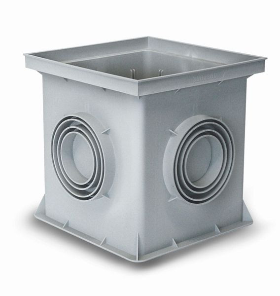Conduit d'entrée Marley sans fond 300 x 300 mm, hauteur 200 mm, raccord de tuyau DN 75-110, 532684