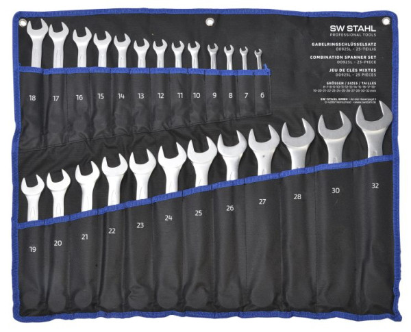 Jeu de clés mixtes en acier SW, 6-32 mm, 25 pièces, 00925L
