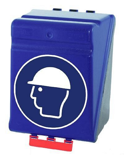 Boîte maxi DENIOS pour ranger la protection de la tête, bleu, 119-583