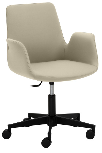 Fauteuil Mayer Sitzmöbel , avec piètement en plastique (ø 61 cm) noir, taupe, 2010_03_30484