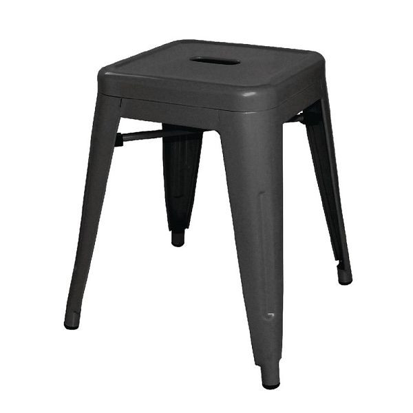 Tabourets de bistrot bas en acier Bolero Bistro hauteur d'assise 46cm (4 pièces), DL880