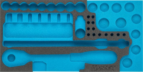 Insert en mousse souple à 2 composants Hazet, pour 954 N, dimensions / longueur : 342 mm x 172 mm Taille du système d'organisation : 1/3 (342 x 172 mm), 163-359L