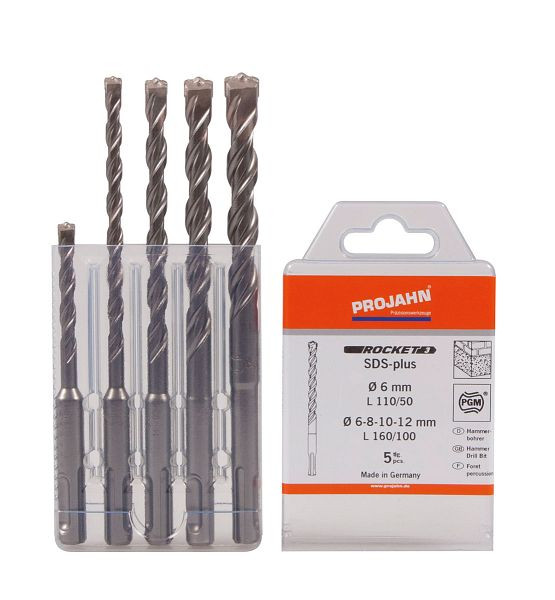Perceuse à percussion Projahn Rocket 3 SDS-plus cassette 5 pièces 6-12 mm, 83045