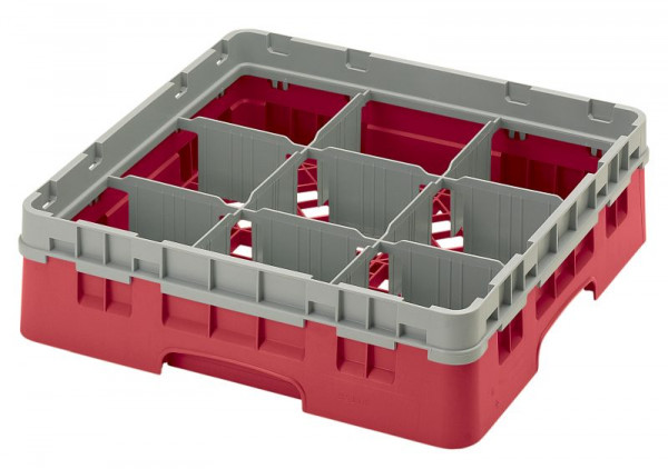 Panier de lavage Cambro 9 compartiments Camrack® 9 cm rouge, paquet de 5, 9S318163