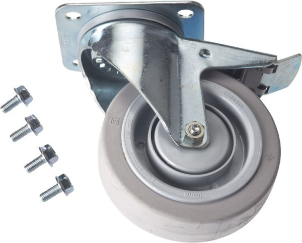 Roulette pivotante Hazet, avec frein, noire, Ø 125 mm, pour servantes d'atelier HAZET Assistent 179 A XXL, 179 XL, 179 XXL, 179 N XL, 179 N XXL, 179W-011