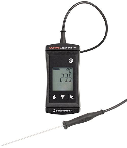 Greisinger G1731 Thermomètre gastronomique avec sonde Thermomètre d'alarme étanche avec sonde de pénétration, 611636