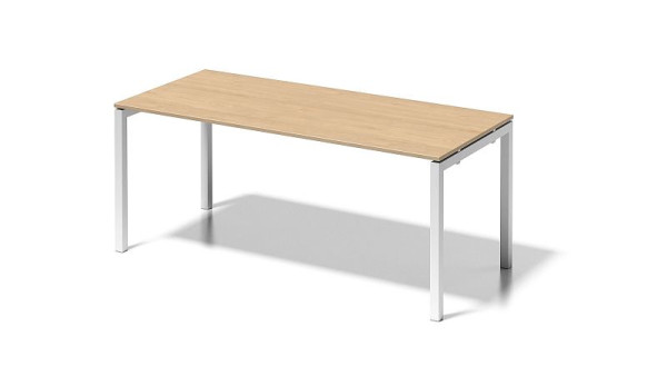 Bureau Bisley Cito, structure en U hauteur fixe 730 mm, H 19 x L 1800 x P 800 mm, érable/blanc signalisation, DUF1808MP396