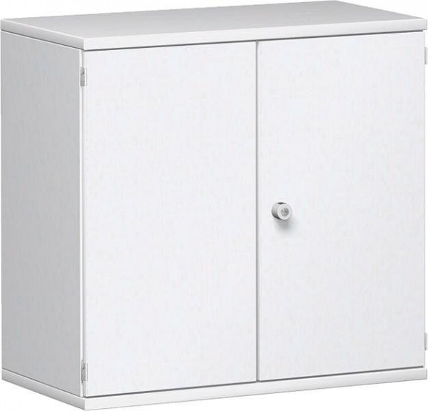geramöbel armoire à portes battantes 1 étagère décorative, verrouillable, 800x425x768, blanc/blanc, N-10D208-WW