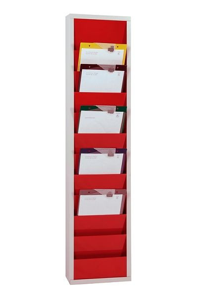 Tableau de planification en métal Eichner pour la zone atelier, une rangée, rouge, 9019-00201-05