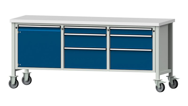Établis ANKE établi à caissons, modèle 125 V, 2000 x 700 x 890 mm, RAL 7035/5010, KSP 40 mm, 306.065