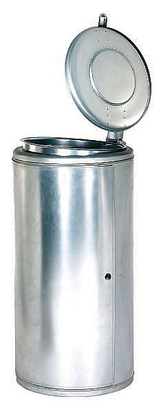 Poubelle Renner 120 L, avec porte avant, verrouillable, largeur 470 mm x profondeur 535 mm x hauteur 990 mm, galvanisée à chaud, 8039-00