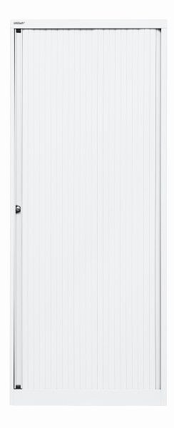 Armoire à volet roulant Bisley EuroTambour, 4 étagères, 5 OH, L 800 mm, volet roulant blanc signalisation, corps blanc signalisation, ET408194SPWW696