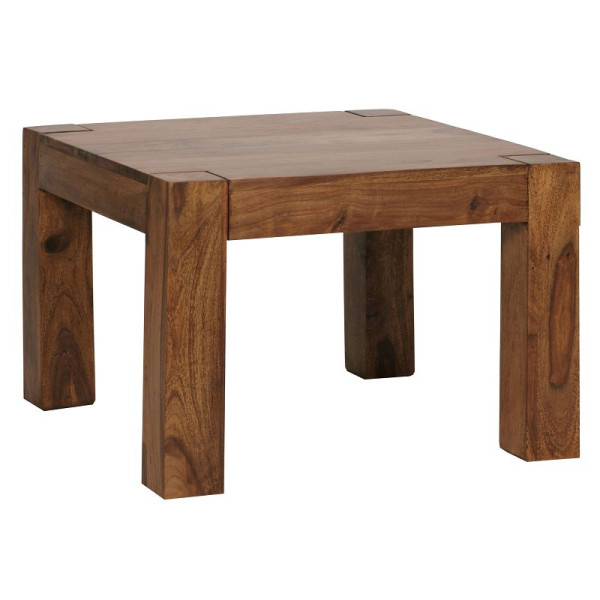 Wohnling table basse MUMBAI en bois de Sesham massif 60 cm de large design marron foncé style maison de campagne, WL1.213