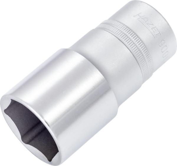 Douille Hazet, hexagonale, carré creux 12,5 mm (1/2"), 32 mm, type long avec moletage, 900LG-32