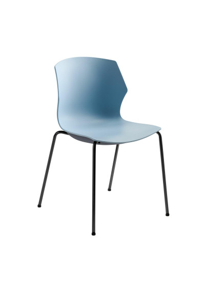 Chaise empilable Mayer Sitzmöbel , structure à 4 pieds anthracite, coque en plastique de haute qualité gris-bleu, hauteur d'assise 46 cm, 2510_17_03