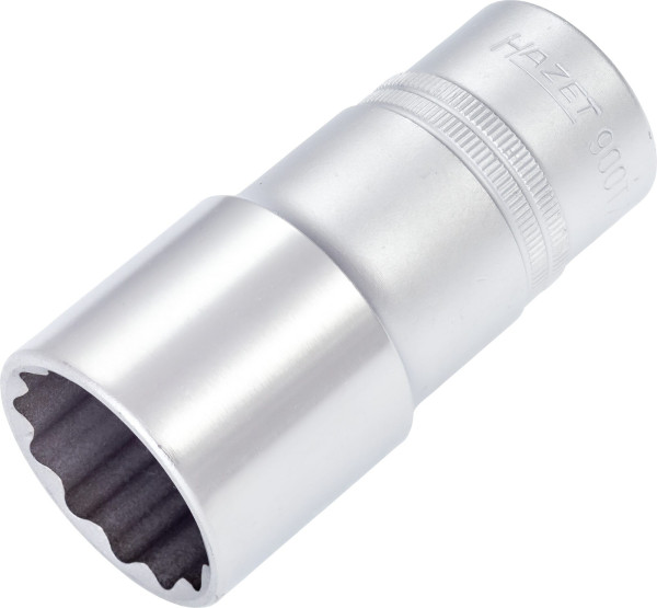 Douille Hazet, double six pans, carré creux 12,5 mm (1/2 pouce), 30 mm, version longue avec moletage, 900TZ-30