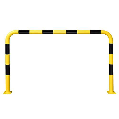 Support de protection contre les chocs Moravia, à cheviller, galvanisé à chaud, jaune, revêtu, rayures noires, Ø : 76 mm, B 2000, 311040