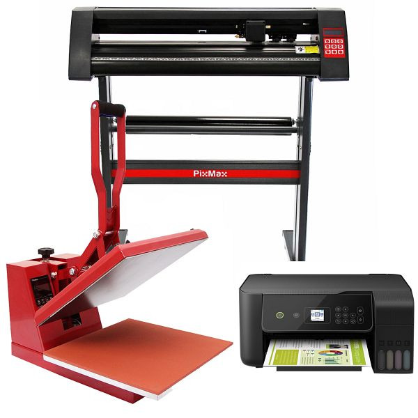 Presse à chaud PixMax 38 cm, traceur de découpe 72 cm et imprimante Epson, 10564